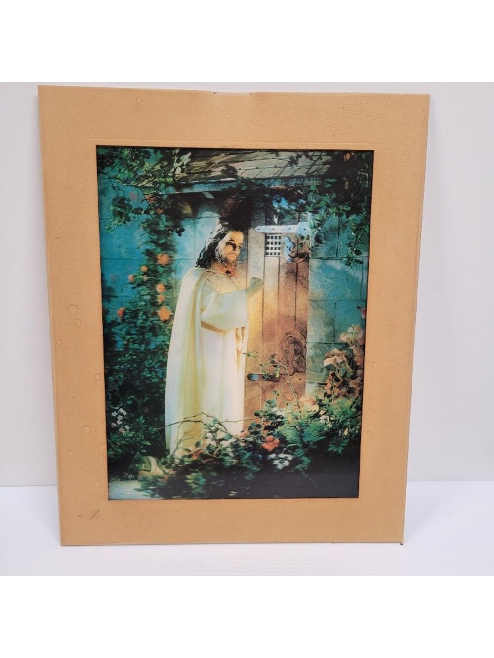 3D Lentograph Victor Anderson Christ at Hearts Door Jesus 20 x16 Religious 1960s